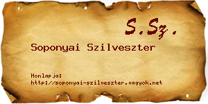 Soponyai Szilveszter névjegykártya