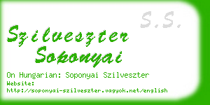 szilveszter soponyai business card